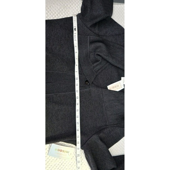 Exclusively Misook Cardigan Sweater Womens S Heathered Gray Button Collared NWT - Picture 6 of 11